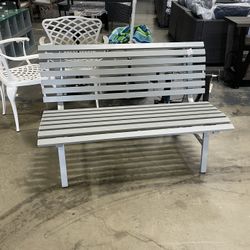 Assembled New Outsunny 48.5" Garden Bench, Outdoor Patio Bench, Lightweight Aluminum Park Bench