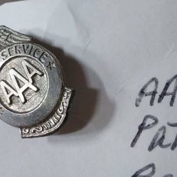 Vintage AAA Patrol Service badge lapel mini pin school crossing guard badge pin. (Johnstown Ohio)