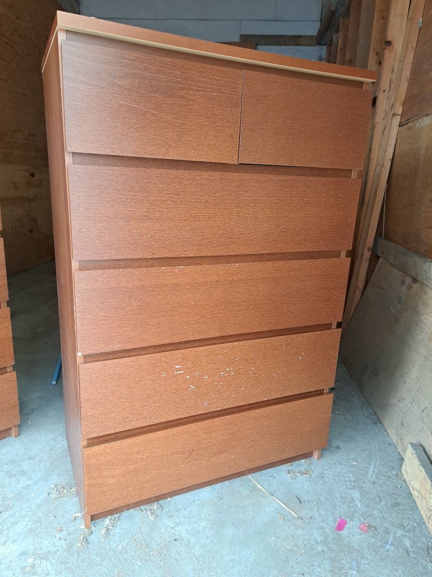 ikea malm dresser medium brown Fluted 6 Drawers Dresser ,Double Dresser Chest Of Drawers, 47.24" Mode