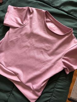 Zara Pink Ribbed Crop T-Shirt