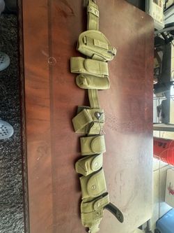 OD Green Tactical Duty Belt w/ Holster & Multiple Pouches