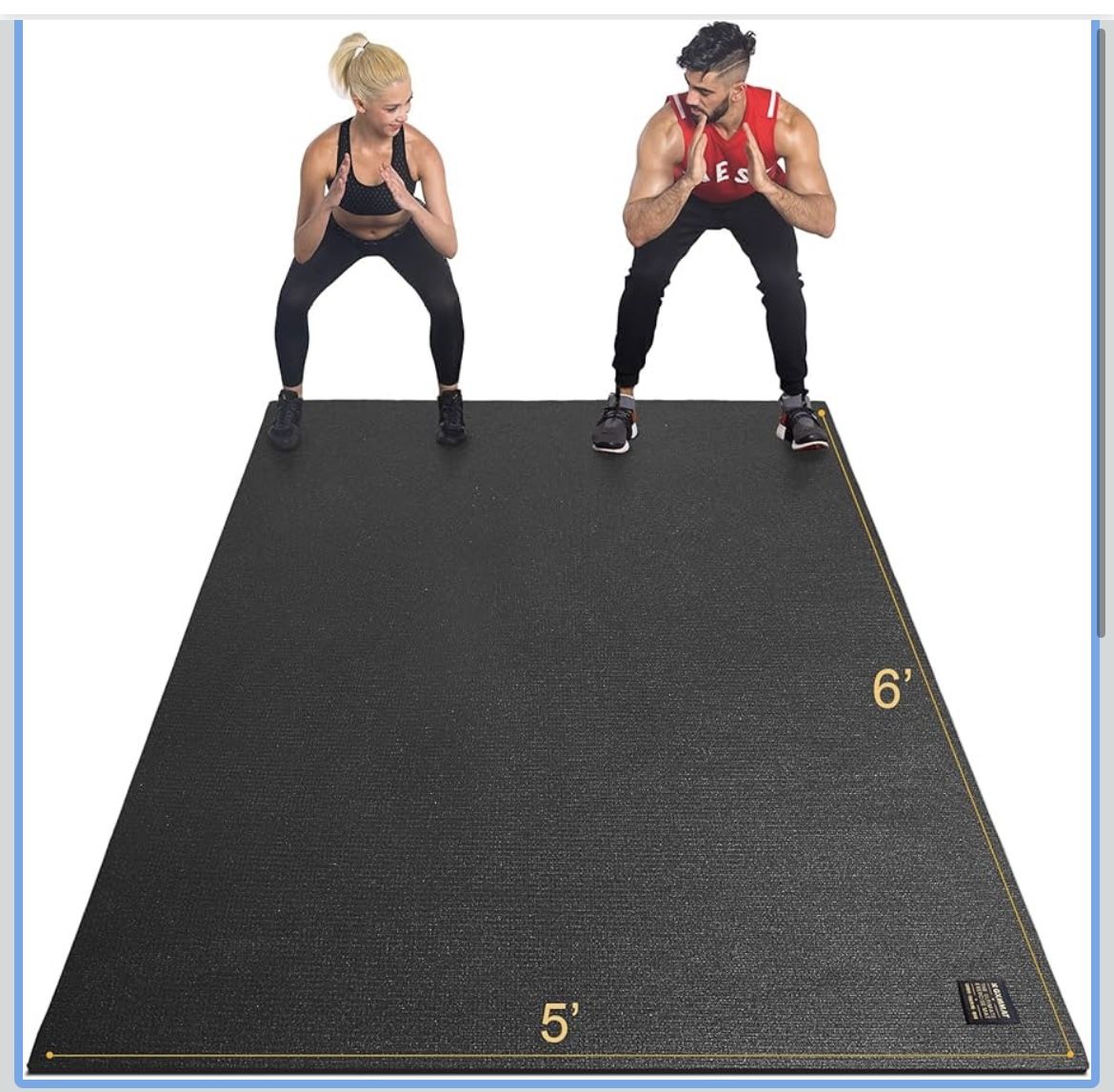 GXMMAT Large Exercise Mat 6'x5'x7mm,