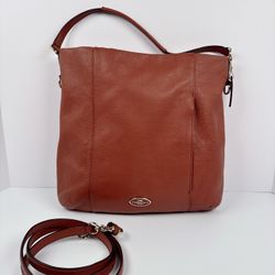 Coach Madison Isabelle Bag Tote Pebbled Leather Purse Brown Boho