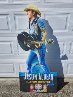 JASON ALDEAN  LIFE SIZE STAND UP CARDBOARD CUT OUT 5' 8" TALL IN GREAT CONDITION