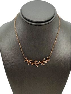 .925 Sterling Silver Rose Gold Olive Branch Anklet Bracelet