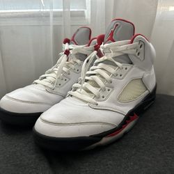 Fire red Jordan 5s SZ.10