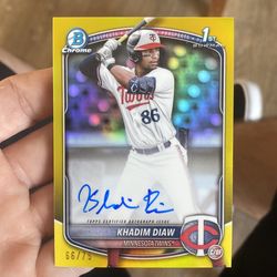 2025 Bowman Chrome Khadim Diaw Yellow Refractor /75 Auto #CPA-KDW