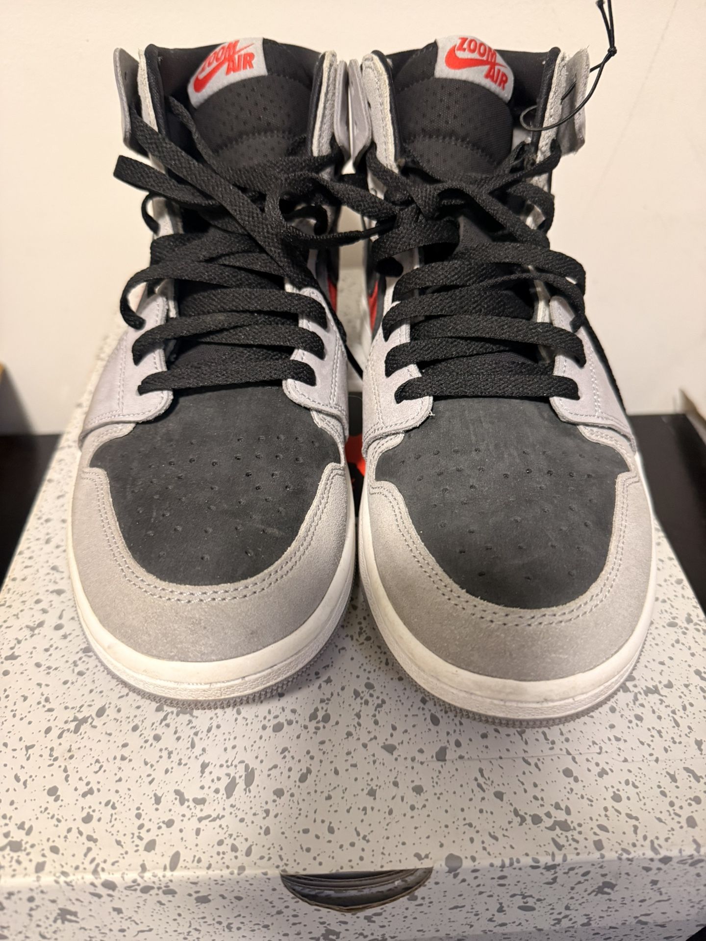 (Cement/Fire Red) 9.5 Air Jordan 1’s Zoom high top Sneakers (Authenticity Verifiable)