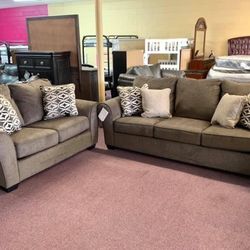 Nesso Walnut Living Room Set /couch /Sofa and Loveseat 