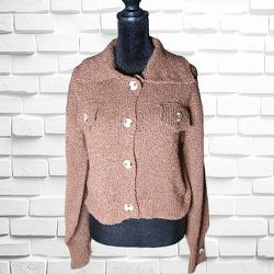Love Tree Crop Collar Button Down Cardigan Sweater Size XS
