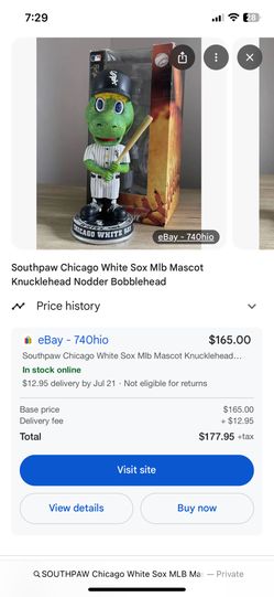 SOUTHPAW Chicago White Sox MLB Mascot Knucklehead Nodder Bobblehead NIB!