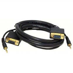 MONOPRICE Computer Video Cable: 3 ft Cable Lg, Shielded, Black