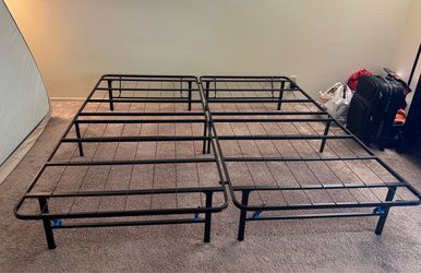 King Size Heavy Duty Metal Platform Bed Frame - No Box Spring Needed!