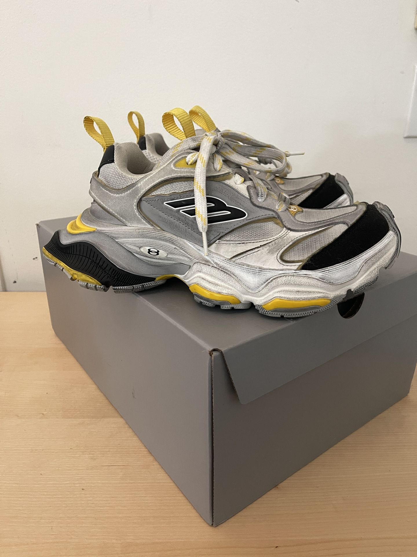 Balenciaga Size 37 Women’s Cargo Sneaker In Grey/Black/Yellow