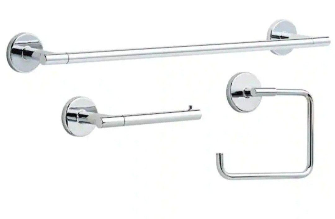 Delta Lyndall 3-Piece Bath Acessories Set In Chrome
