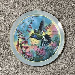 Moments In The Garden Lustrous Sapphire Decorative Plate No 1075A