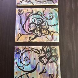 Original Painting,  Matching Set Of 3