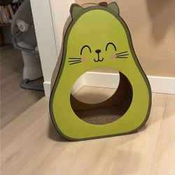Near New Avocado Catch Scratch Post Scratch Pad Shelter Cardboard Bed