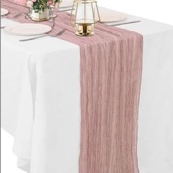 Dusty Pink Cheese Cloth Runners 10 Ft For Sale $2 Each