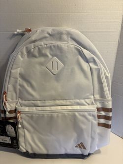 Adidas 3S 5 White/Rose Gold Logo Original Book Bag Backpack Stores 16” Laptop