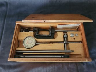 Vintage Starrett Dial Test Indicator Gauge Set 196A Machinist Tool