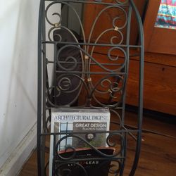 Heavy Wrought Iron 2 Tier Magazine Rack