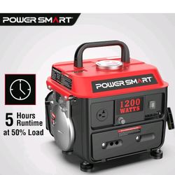 PowerSmart 1200W Gas Generator, 79cc Engine, 5-Hour Runtime, 120V Output, New