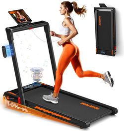 KALWOL Treadmill with Speaker, 6-in-1 7.5MPH Foldable Treadmill for Home with App Compatible, 10% Incline, LED Display, 3.0HP Brushless Motor, 350 LB