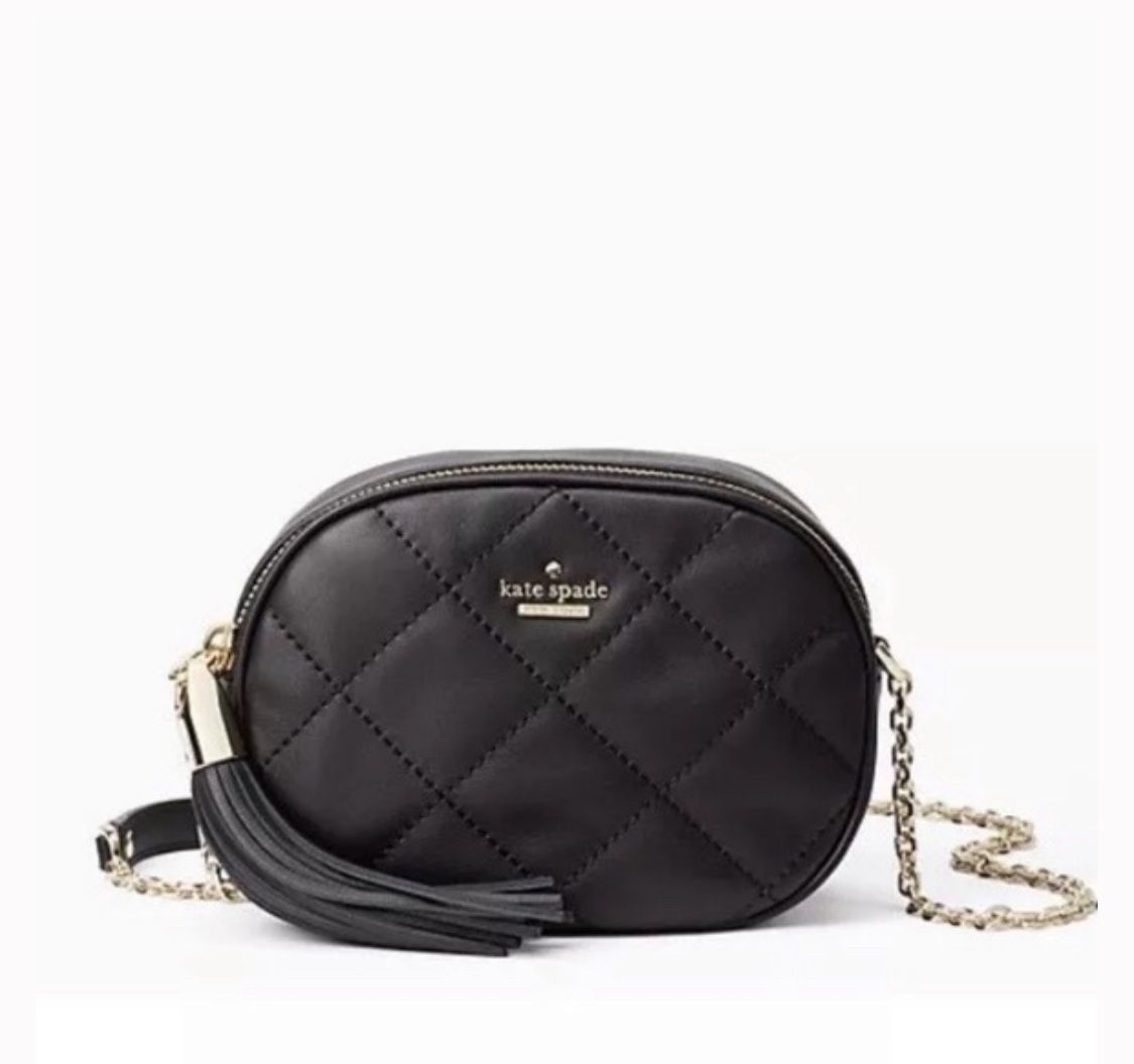 Kate Spade Emerson Place Tinely Quilted Napa Leather Gold Chain Bag