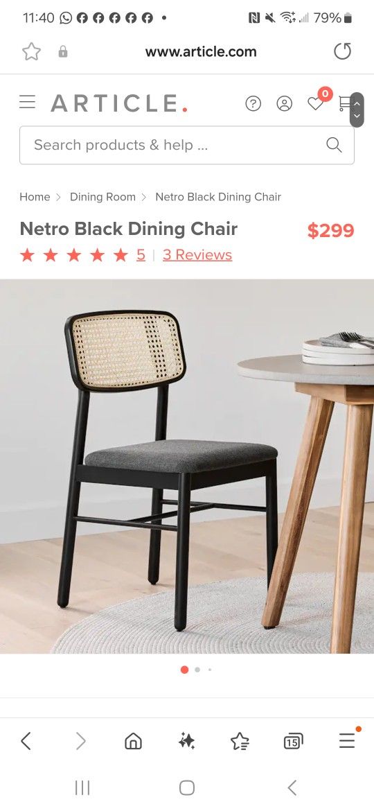 Netro Black Dinning Chair