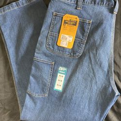Carhartt Jeans Mens 44x32 Blue Loose Fit Utility Workwear Carpenter Denim Pants brand new never been worn