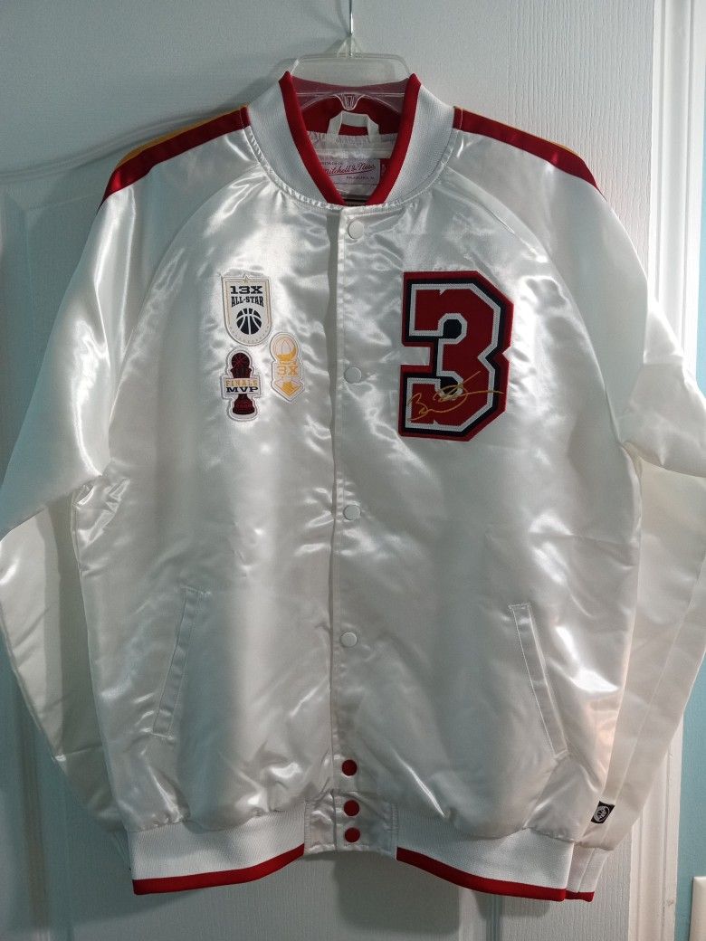 Brand New Dwyane Wade Miami Heat Mitchell & Ness Hardwood Classics Bomber Jacket