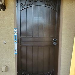 Security Door Heavy-Duty 36x80 Bronze (Installation Included)