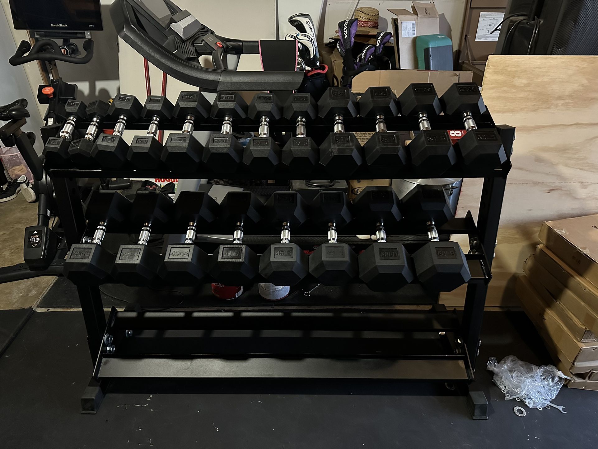 5-50lbs Dumbbells w/Rack