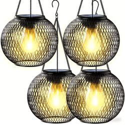 [NEW] 4-Pack Solar Hanging Lanterns - Outdoor Garden Lights