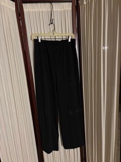 Black Elastic Waist Wide Leg Pants
