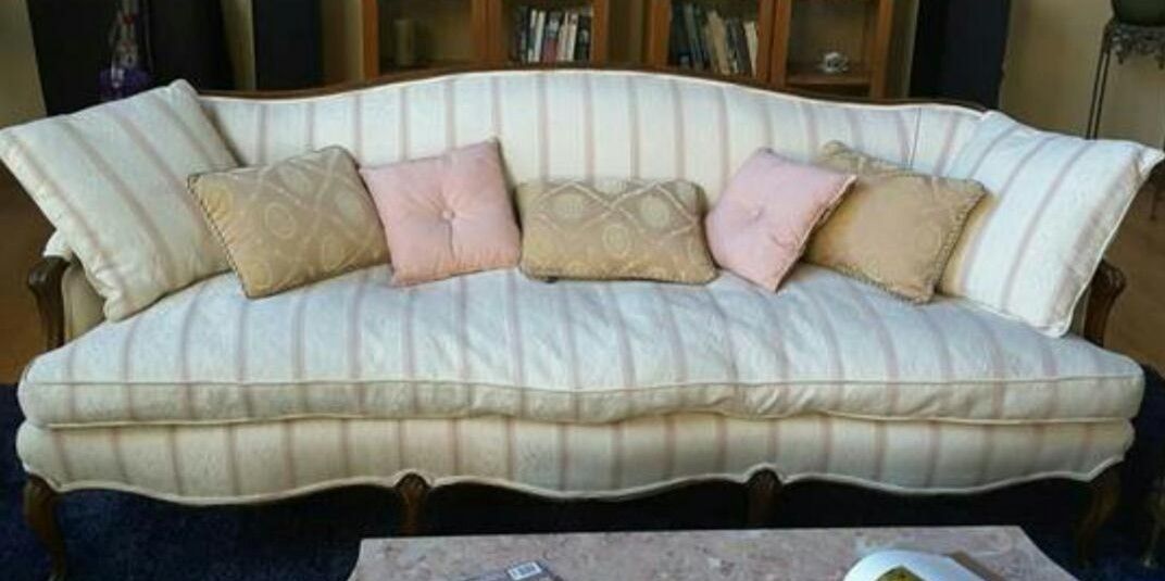 French Provincial Country Feather Seat Cushion Sofa Couch