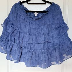 Lauren Conrad Blue Ruffle Mini Skirt – Size XXL