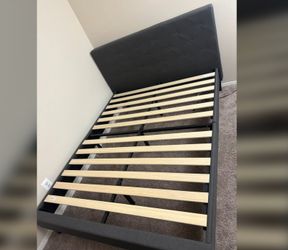 [$200] Queen Bed Frame + Queen Mattress For Sale: Hardly Used