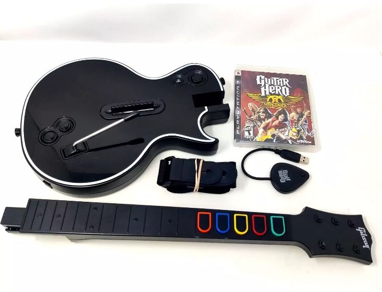 Guitar Hero Gibson Les Paul Wireless Guitar w/ Dongle & Game (Playstation 3 PS3)