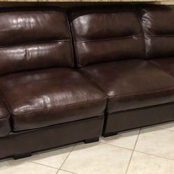 Genuine Leather Sectional- 3 Pieces With Ottoman 