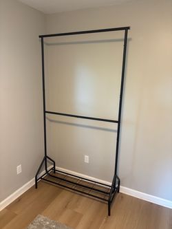 clothing rack double rod black