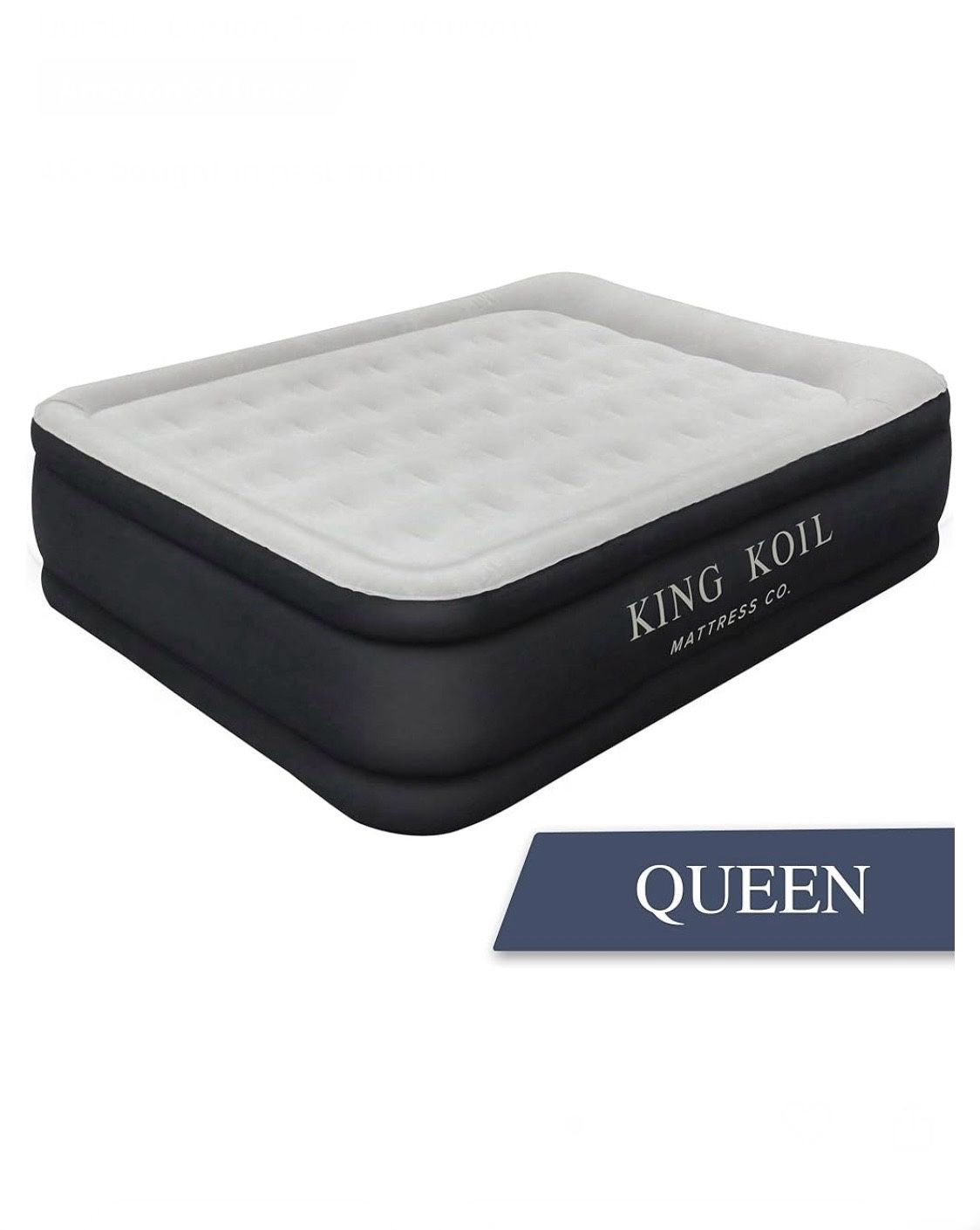 King Koil Air Mattress Queen with Built-In Pump, 20" Luxury Pillow Top Inflatable Airbed for Home, Camping, or Guests - Adjustable Firmness, Slip-Resi