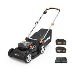 WORX WG745.1 40V 17'' Brushless Cordless Battery Powered Push Lawn Mower - 2 Blades 2 Batteries & Charger Included $199.99