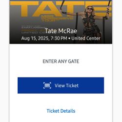 2 Tickets Club Level Tate McRae UNITED CENTER 8/15/25