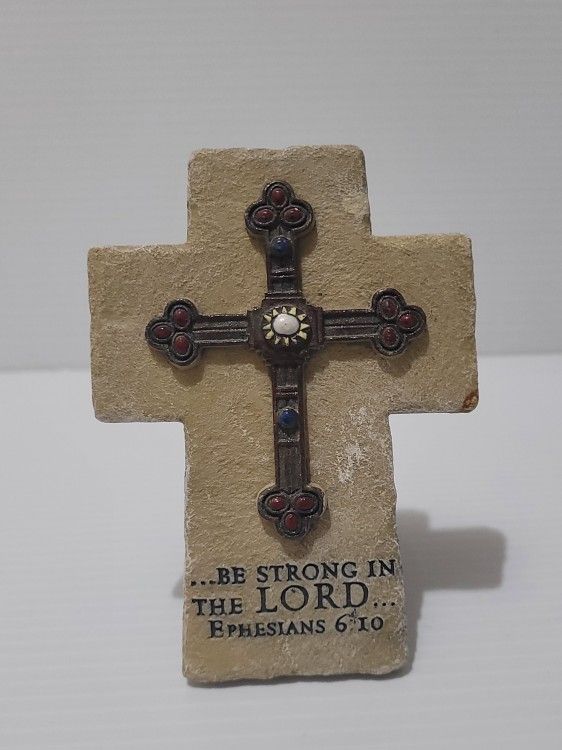 Faith Collection The Resin-metal Be Strong in The Lord Prayer Cross Religious 4"
