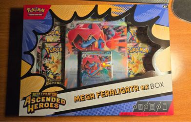 Pokemon Ascended Heroes Mega Feraligatr ex Box and Mega Meganium ex Box bundle