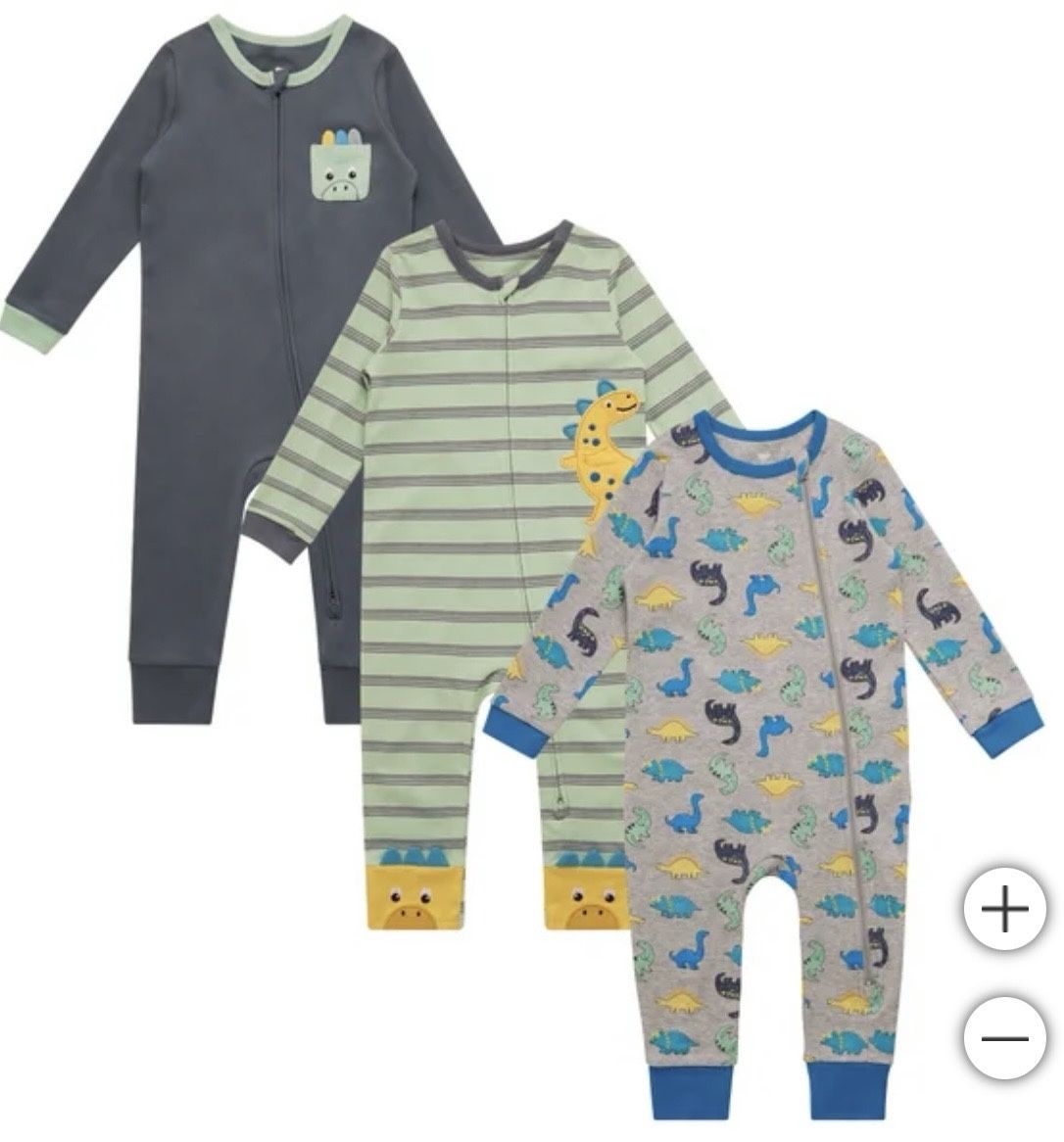 NWT 100% cotton baby boy full zip coverall 3pack size 24M