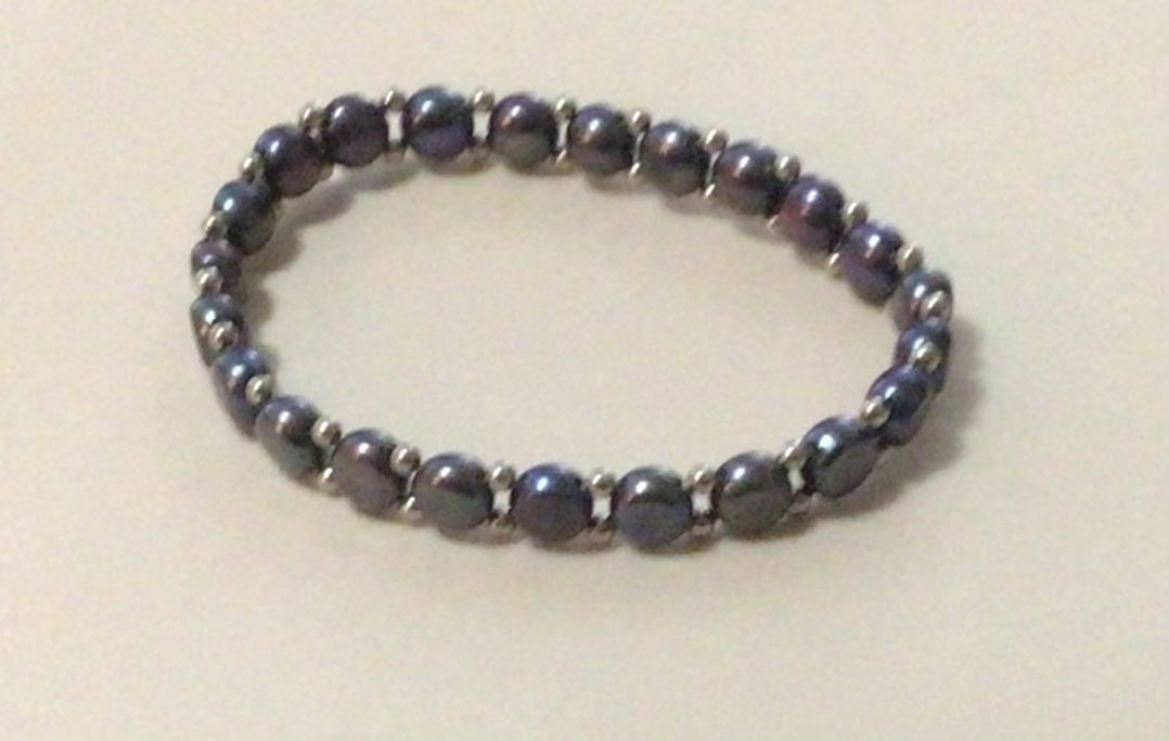 Sterling Beads And Black Pearls
