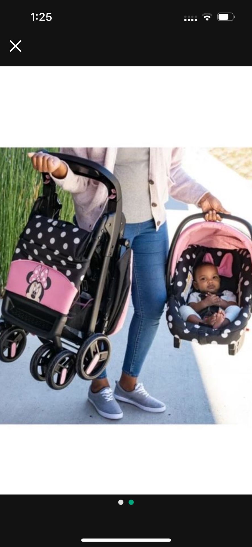 Minnie mouse car seat and stroller set